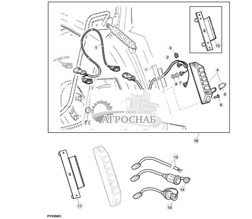 Контактная колодка розетки электропитания 